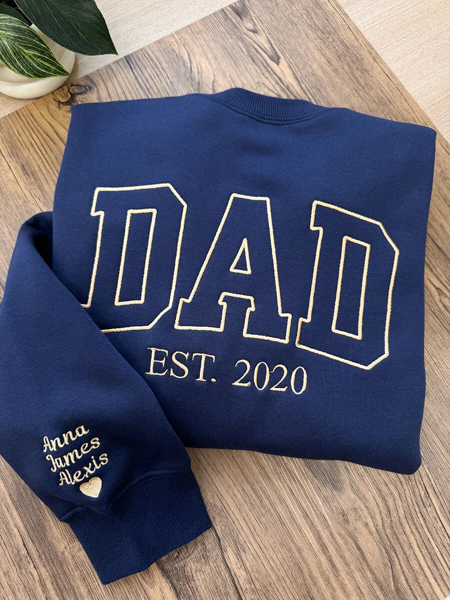 Custom Embroidered DAD Sweatshirt Father's Day Gift