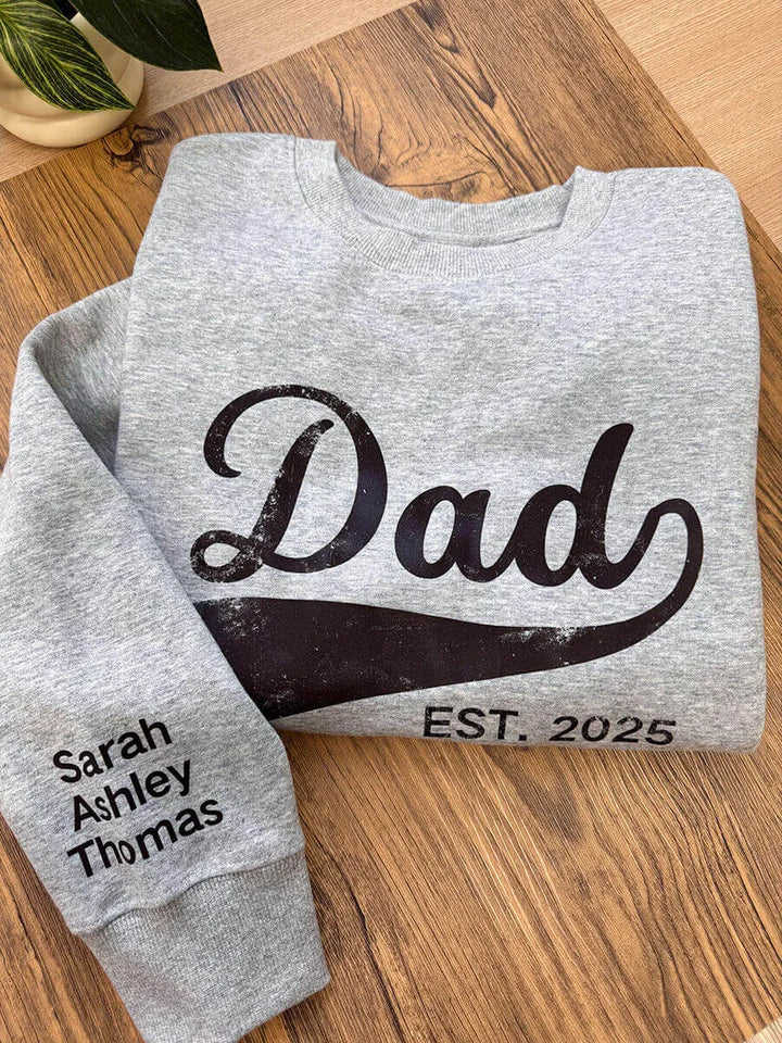 Personalized Dad T-shirt/Sweatshirt/Hoodie with Kids Name on sleeve
